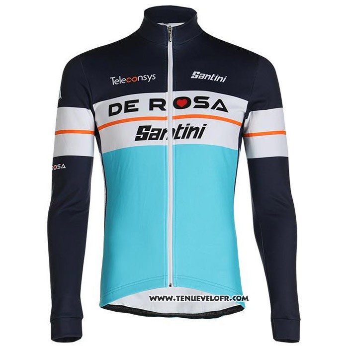 2020 Maillot Cyclisme De Rose Azur Manches Longues et Cuissard
